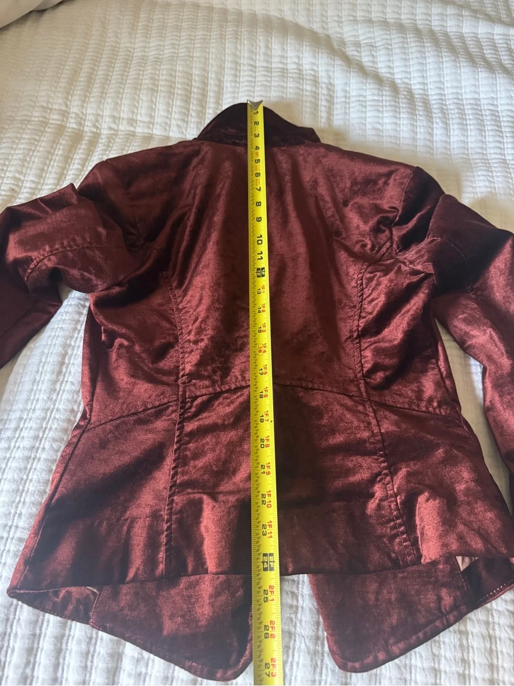 Free People Cotton Blend Crushed Velvet Blazer Jacket Maroon Size XS